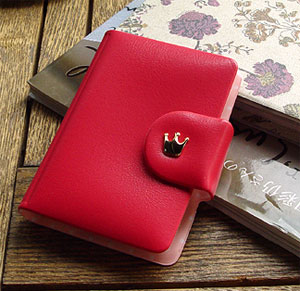 [30%SALE] Crown card wallet - ruby red